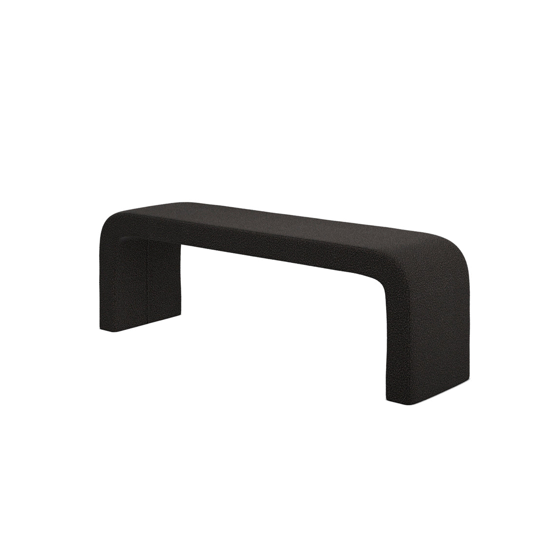 Ren Black Boucle Curved Bench